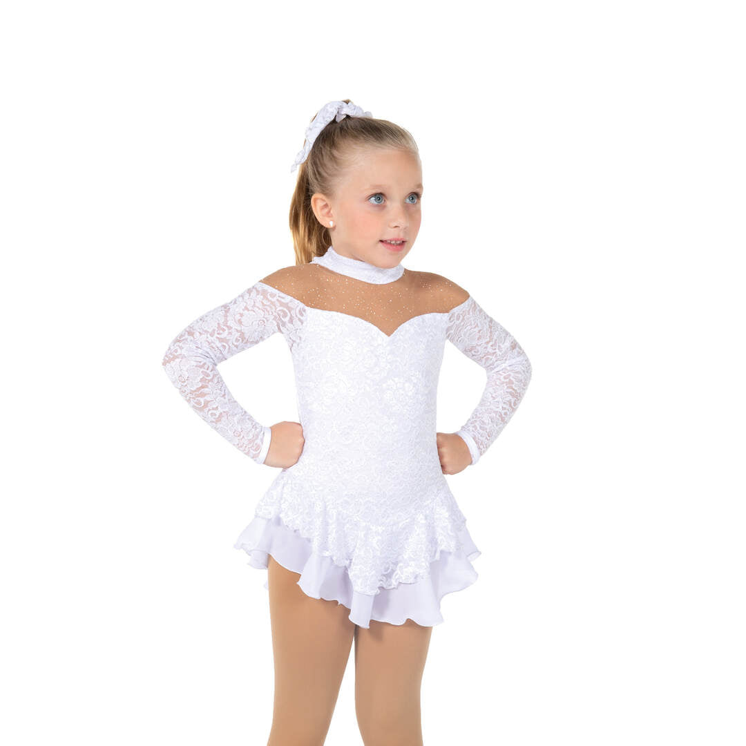 Jerry's Girl's 125 Lace Whimsy Figure Skating Dress Snow White / 6-8