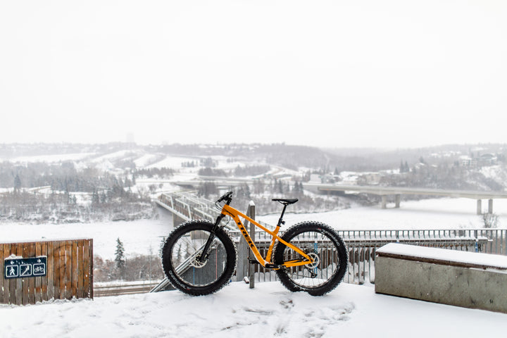 Yellow Bike, White Snow, Callingwood to Downtown via the Edmonton River Valley — Let's Go
