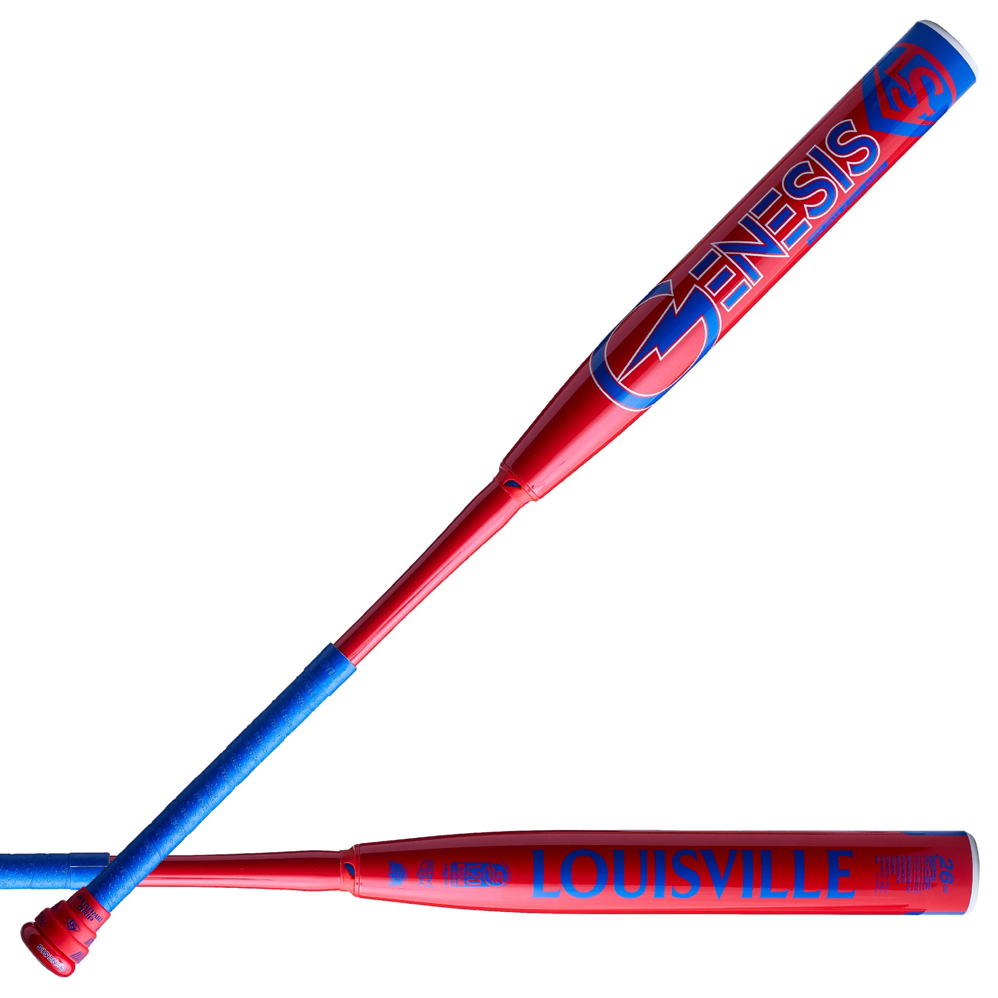 Louisville Genesis 2pc Red Blue WBL2857010 Balanced USSSA Slopitch Bat