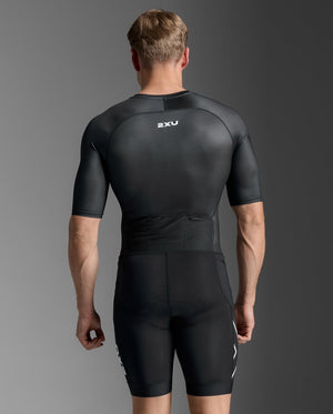 2XU Men's Core Sleeved Trisuit Black/White