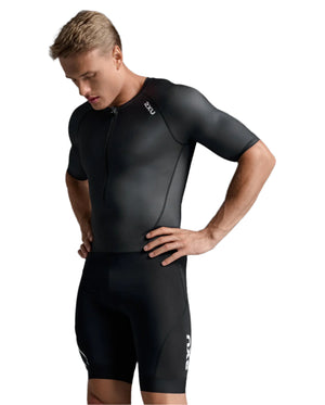 2XU Men's Core Sleeved Trisuit Black/White