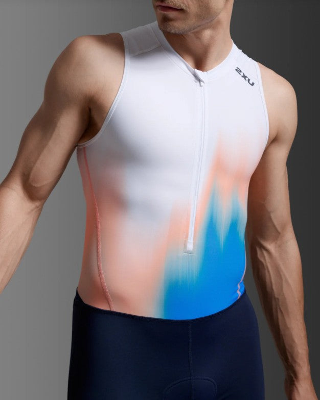 2XU Men's Core Trisuit Nebula Blaze/Midnight 