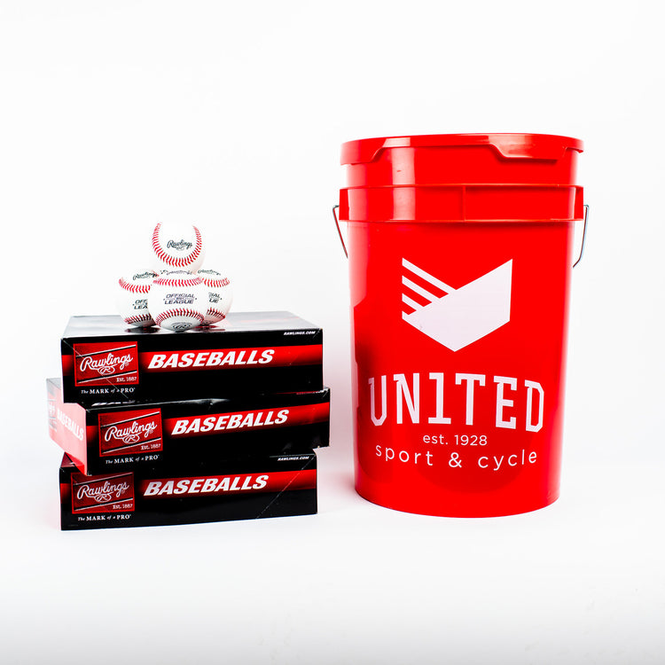 36 RTD1 Baseballs With Free United Bucket Red