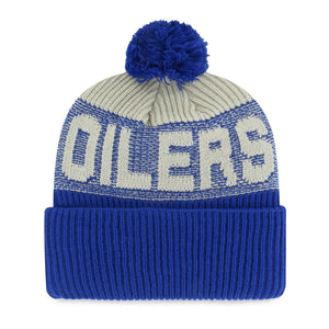 '47 Brand Men's NHL Edmonton Oilers Bone Chill Cuffed Pom Knit