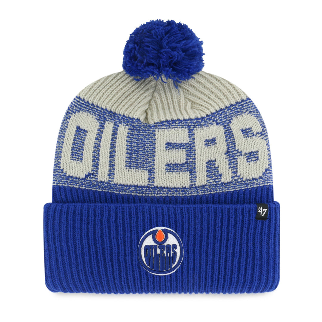 '47 Brand Men's NHL Edmonton Oilers Bone Chill Cuffed Pom Knit