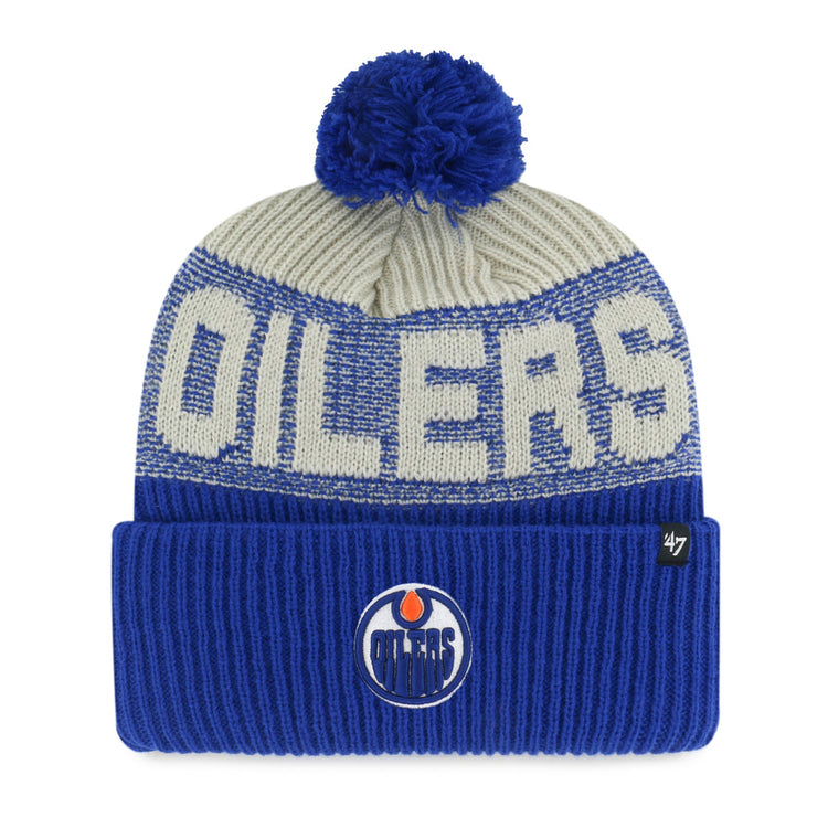 '47 Brand Men's NHL Edmonton Oilers Bone Chill Cuffed Pom Knit