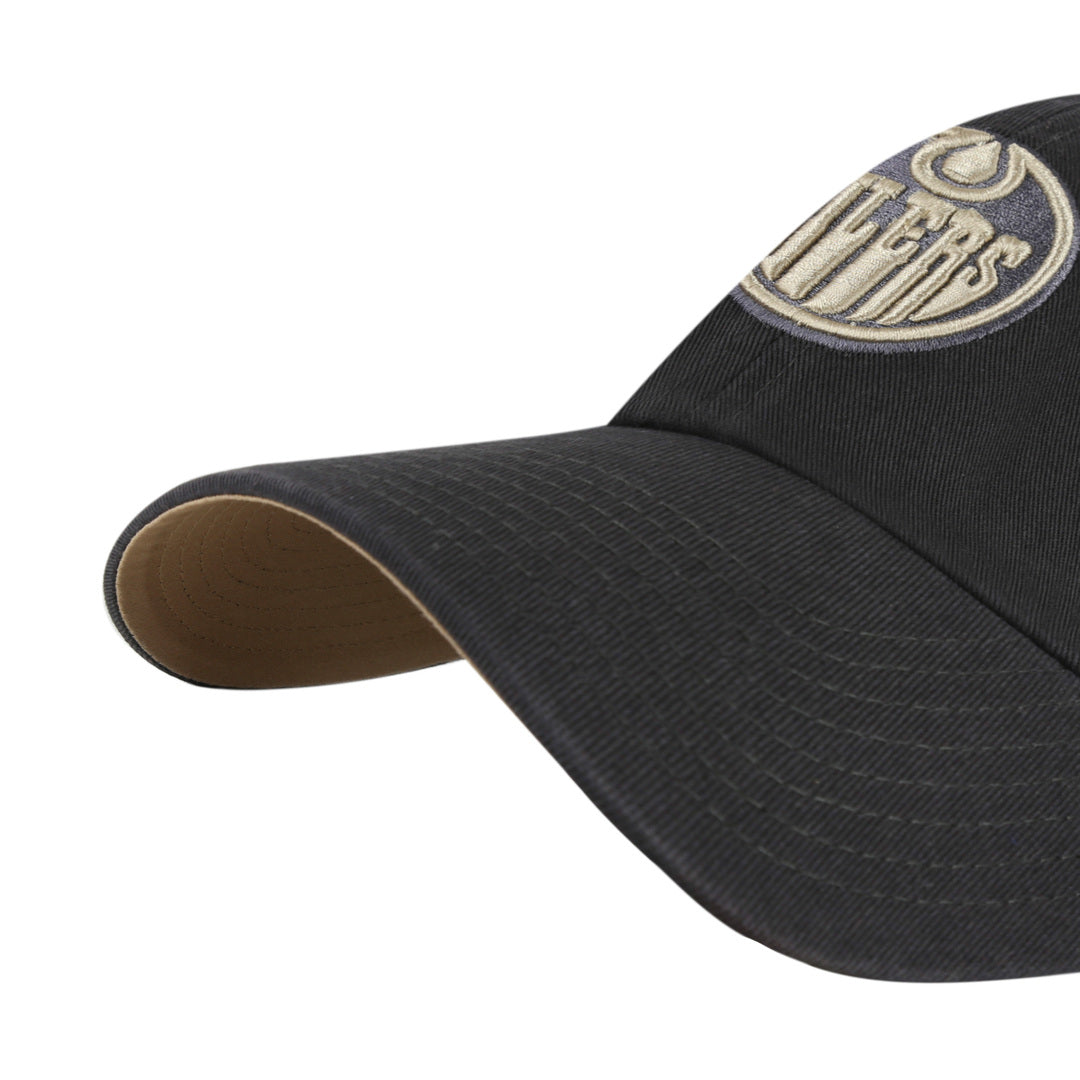 '47 Brand Men's NHL Edmonton Oilers Charki Ballpark Clean-Up Hat Charcoal