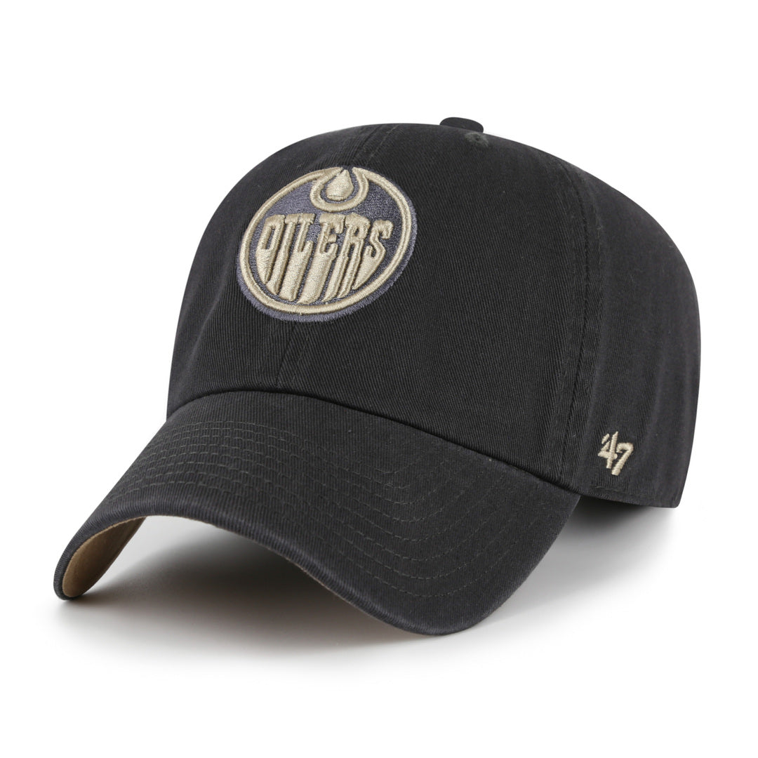 '47 Brand Men's NHL Edmonton Oilers Charki Ballpark Clean-Up Hat Charcoal