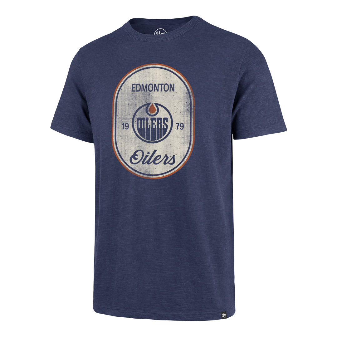 '47 Brand Men's NHL Edmonton Oilers Cross Patch Scrum T-Shirt