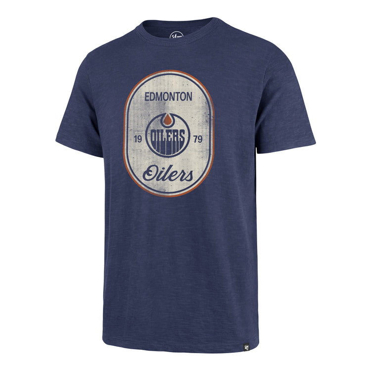 '47 Brand Men's NHL Edmonton Oilers Cross Patch Scrum T-Shirt