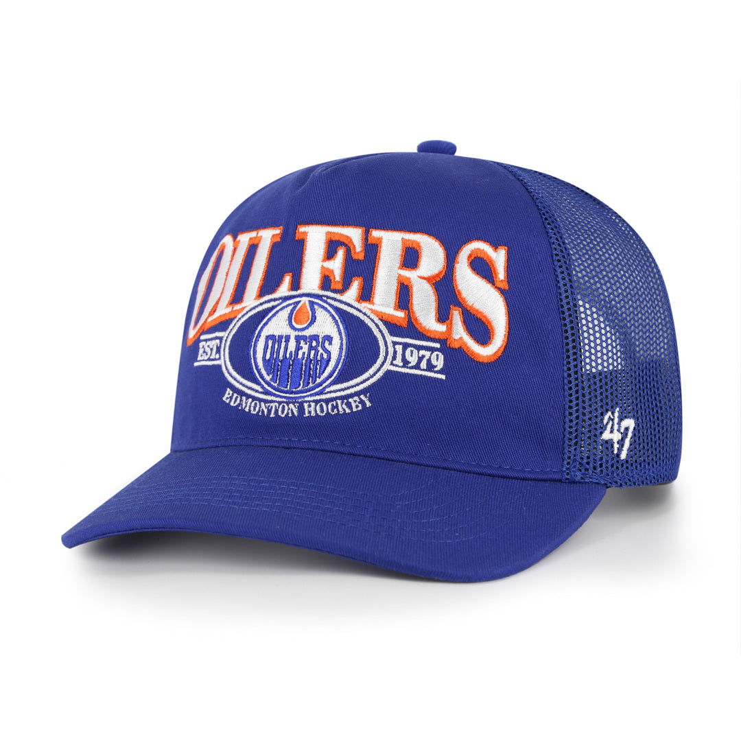 '47 Brand Men's NHL Edmonton Oilers Deluxia Hitch RF Hat Blue