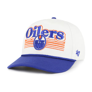 '47 Brand NHL Edmonton Oilers Script Fade TT Rope Hitch Cap White/Blue
