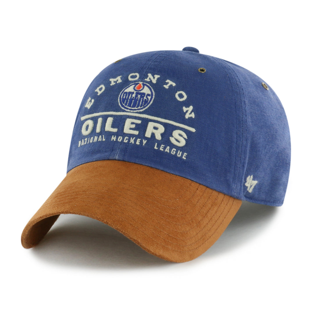 '47 Brand NHL Edmonton Oilers Windham Suede Clean-Up Cap Blue/Brown