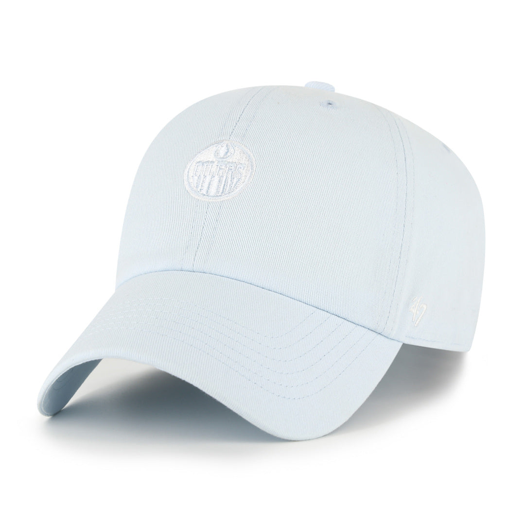47 Brand NHL Womens Edmonton Oilers Gelato Clean-Up Hat Light Blue
