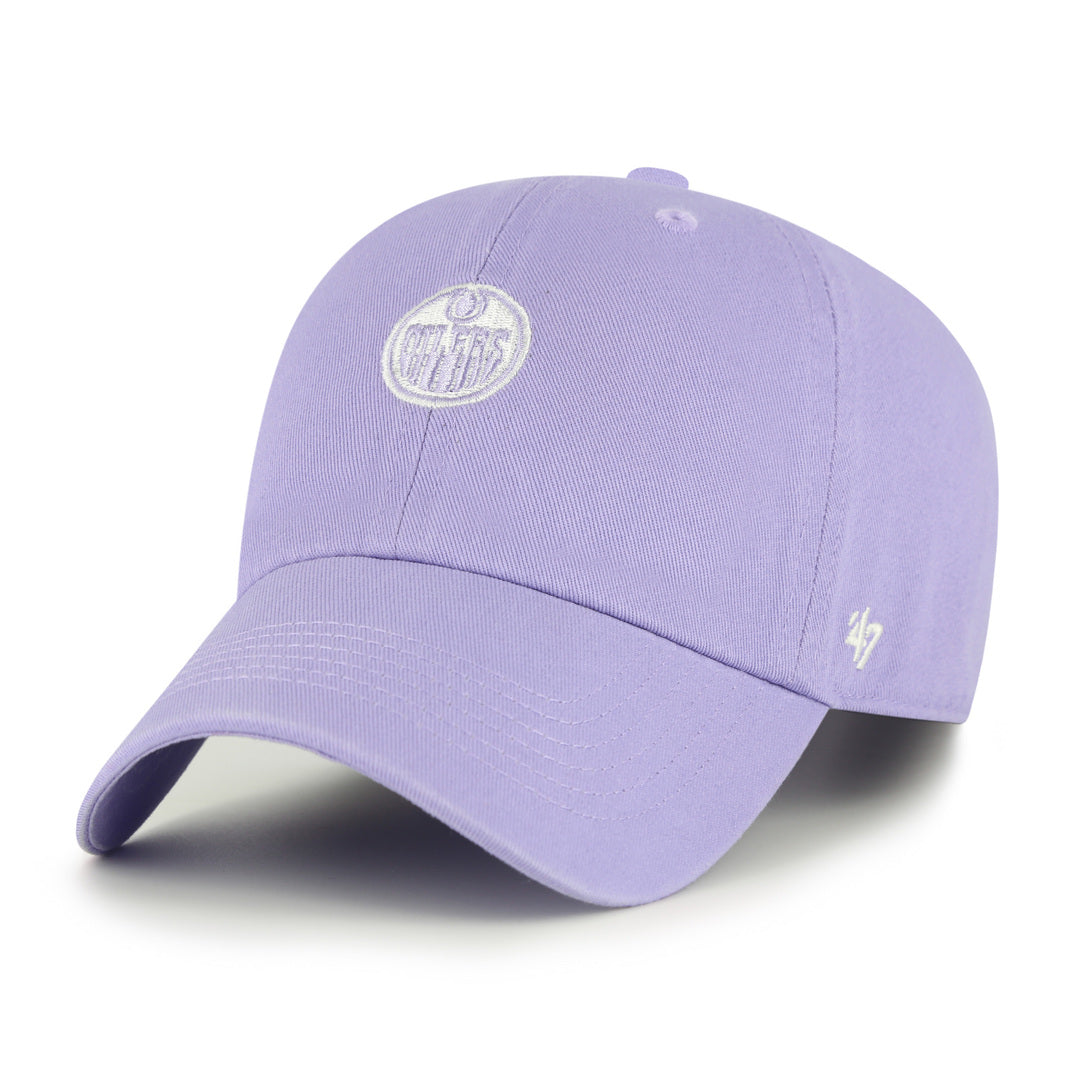 47 Brand NHL Womens Edmonton Oilers Gelato Clean-Up Hat Purple

