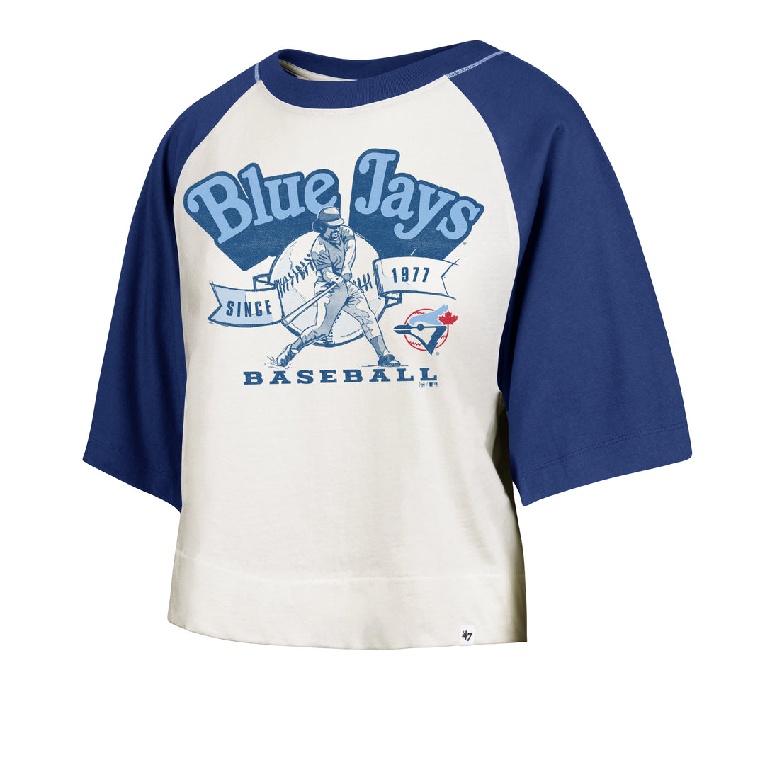'47 Brand Women's MLB Toronto Blue Jays Infield Shift Crop Shirt