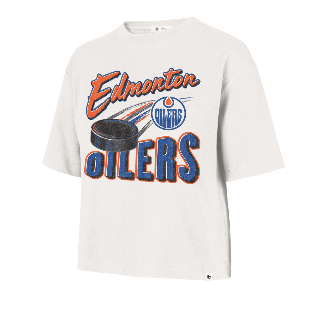 '47 Brand Women's NHL Edmonton Oilers Dime Time Crop T-Shirt