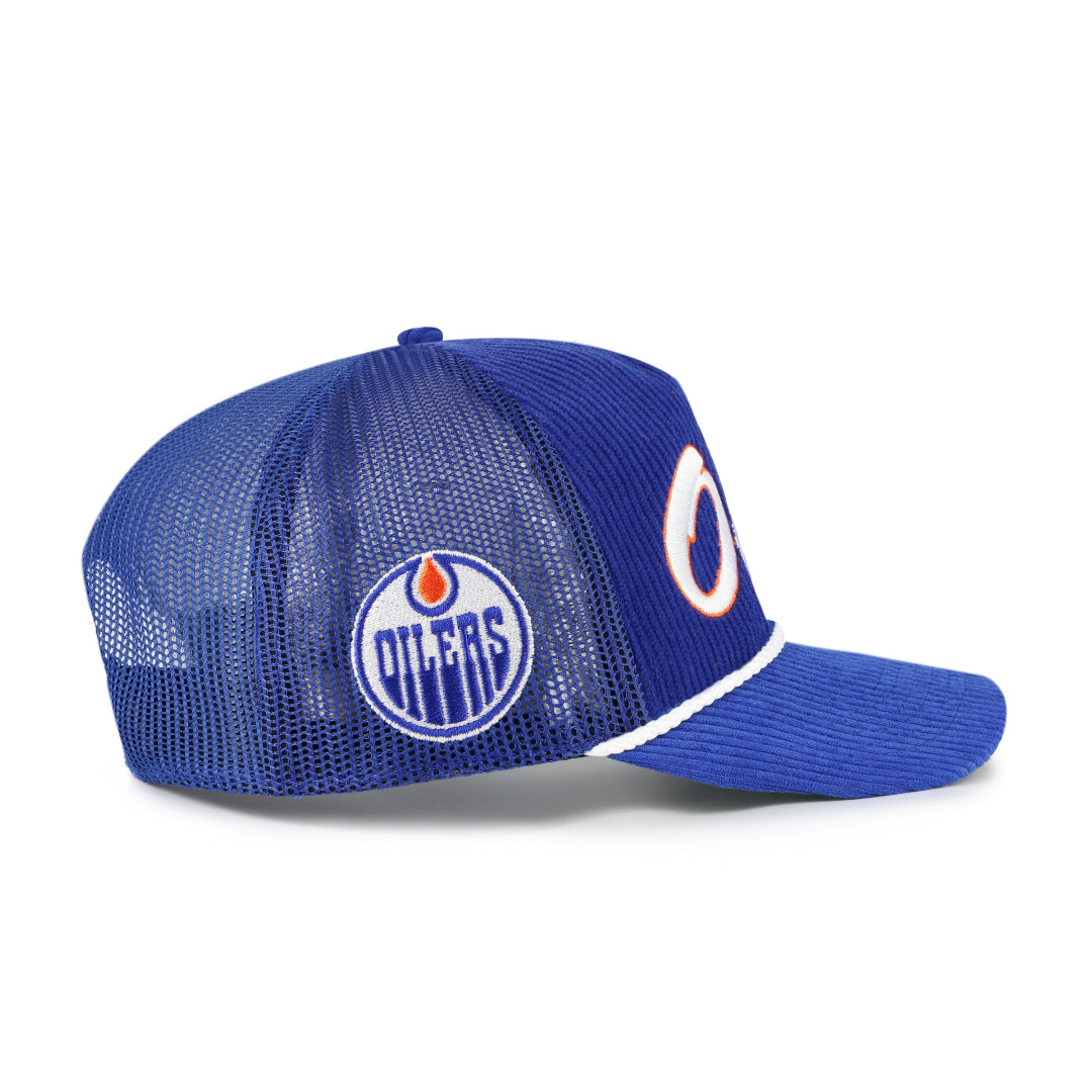 '47 Brand Men's NHL Edmonton Oilers Double Header Mesh Hitch Hat Blue