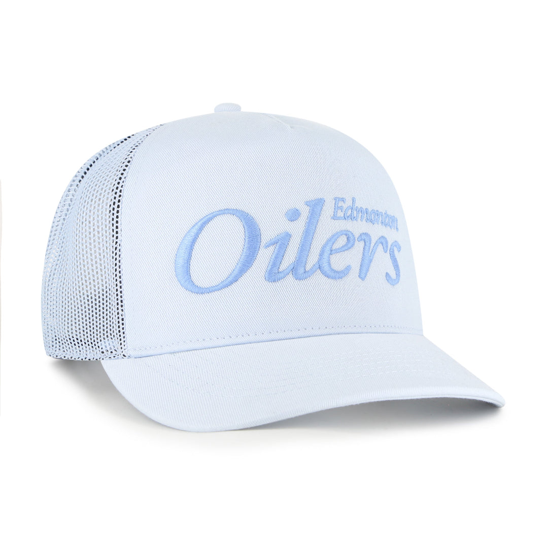 '47 Brand Men's NHL Edmonton Oilers Foundation Script Hitch Trucker Hat light blue