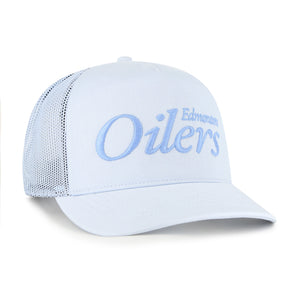 '47 Brand Men's NHL Edmonton Oilers Foundation Script Hitch Trucker Hat light blue