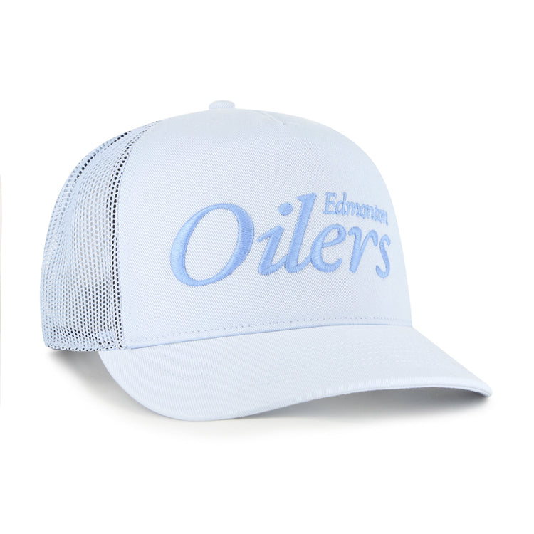 '47 Brand Men's NHL Edmonton Oilers Foundation Script Hitch Trucker Hat light blue