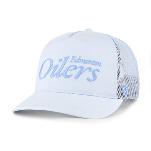 '47 Brand Men's NHL Edmonton Oilers Foundation Script Hitch Trucker Hat light blue