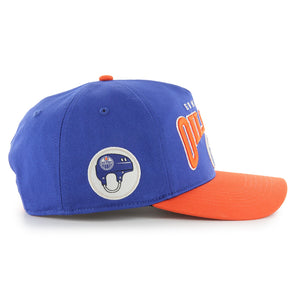 '47 Brand Men's NHL Edmonton Oilers Hitch Helmet Hat Blue/Orange