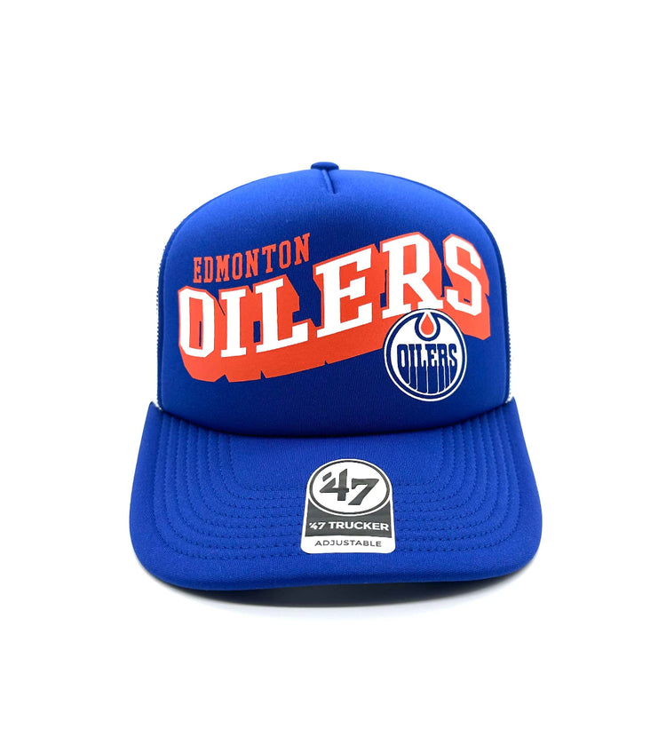 '47 Brand Men's NHL Edmonton Oilers Meander Trucker Hat blue white
