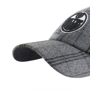 '47 Brand Men's NHL Edmonton Oilers Windowpane Plaid Clean-Up Hat Grey