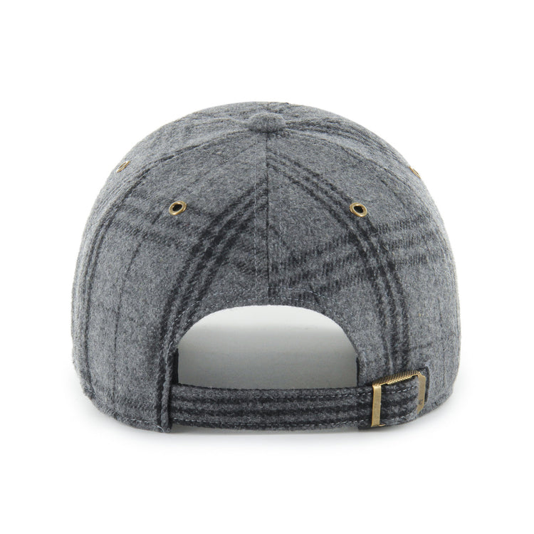 '47 Brand Men's NHL Edmonton Oilers Windowpane Plaid Clean-Up Hat Grey