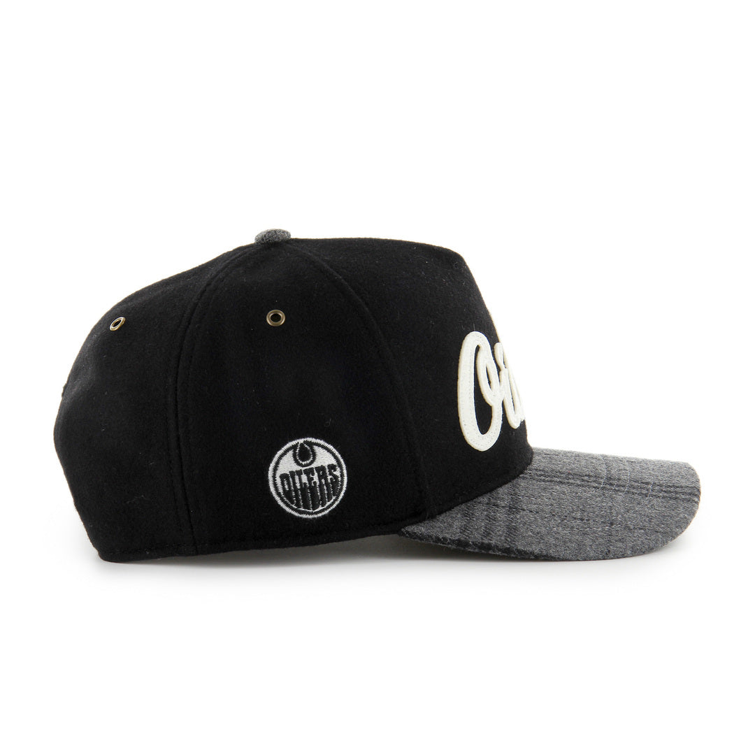 '47 Brand Men's NHL Edmonton Oilers Windowpane Plaid Hitch Hat Black grey
