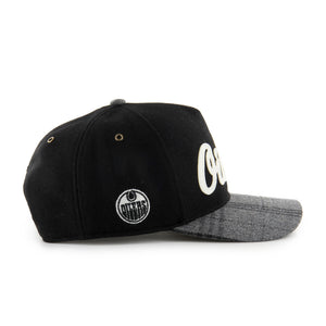 '47 Brand Men's NHL Edmonton Oilers Windowpane Plaid Hitch Hat Black grey