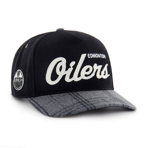 '47 Brand Men's NHL Edmonton Oilers Windowpane Plaid Hitch Hat Black grey