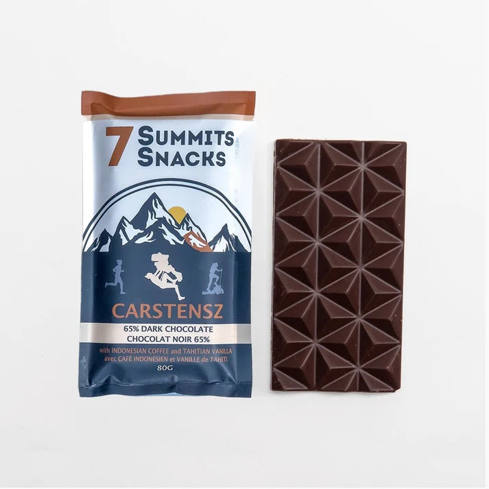7 Summits Snacks Superfood Chocolate Bar 80g Carstensz indonesian coffee and tahitian vanilla
