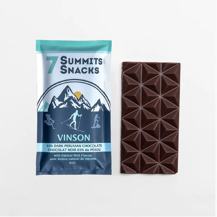 7 Summits Snacks Superfood Chocolate Bar 80g Vinson peppermint