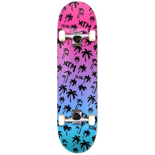 ATM Neon Beach Complete Skateboard 7.75" Pink/Blue
