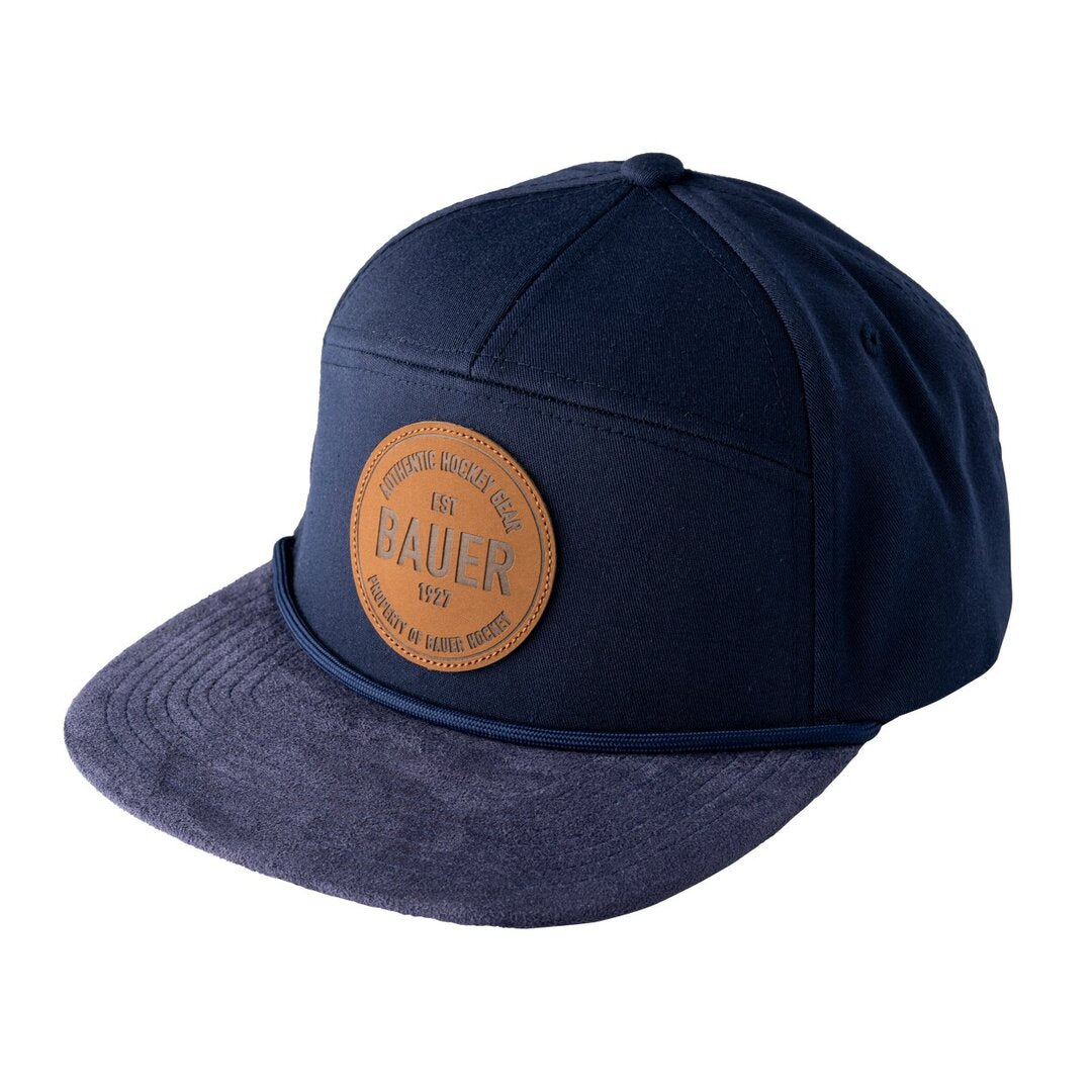 BAUER Senior Leather Patch Navy Flatbrim Hat