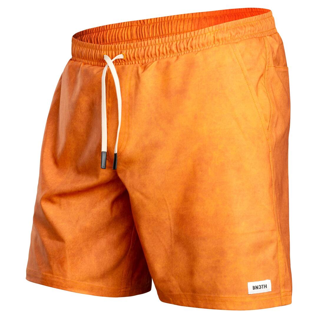 BN3TH Men's Agua Volley Swim Short 7" Cinnamon Orange Acid Wash