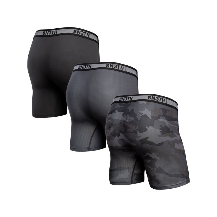 BN3TH Men's Air Boxer Briefs 3-Pack Camo/Shadow/Black
