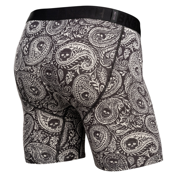 BN3TH Men's Classic Icon Boxer Brief Paisley Skulls Black
