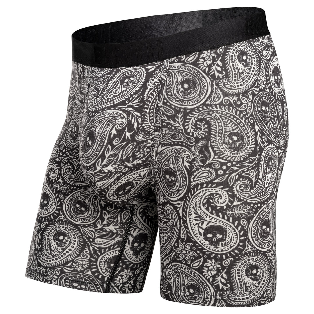 BN3TH Men's Classic Icon Boxer Brief Paisley Skulls Black
