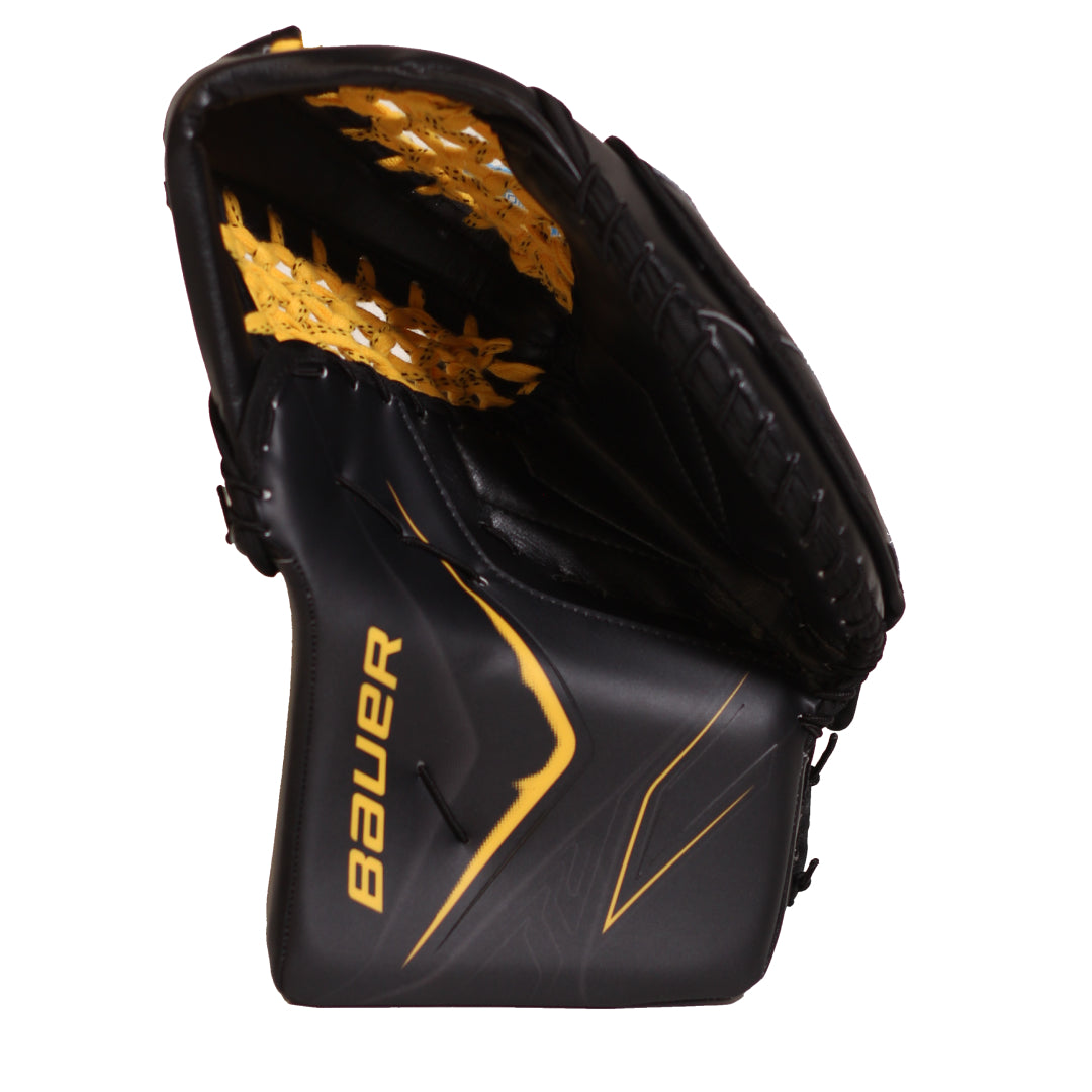 Bauer Senior Vapor Flylite USC Spec Hockey Goalie Trappe Black Sport Gold V90