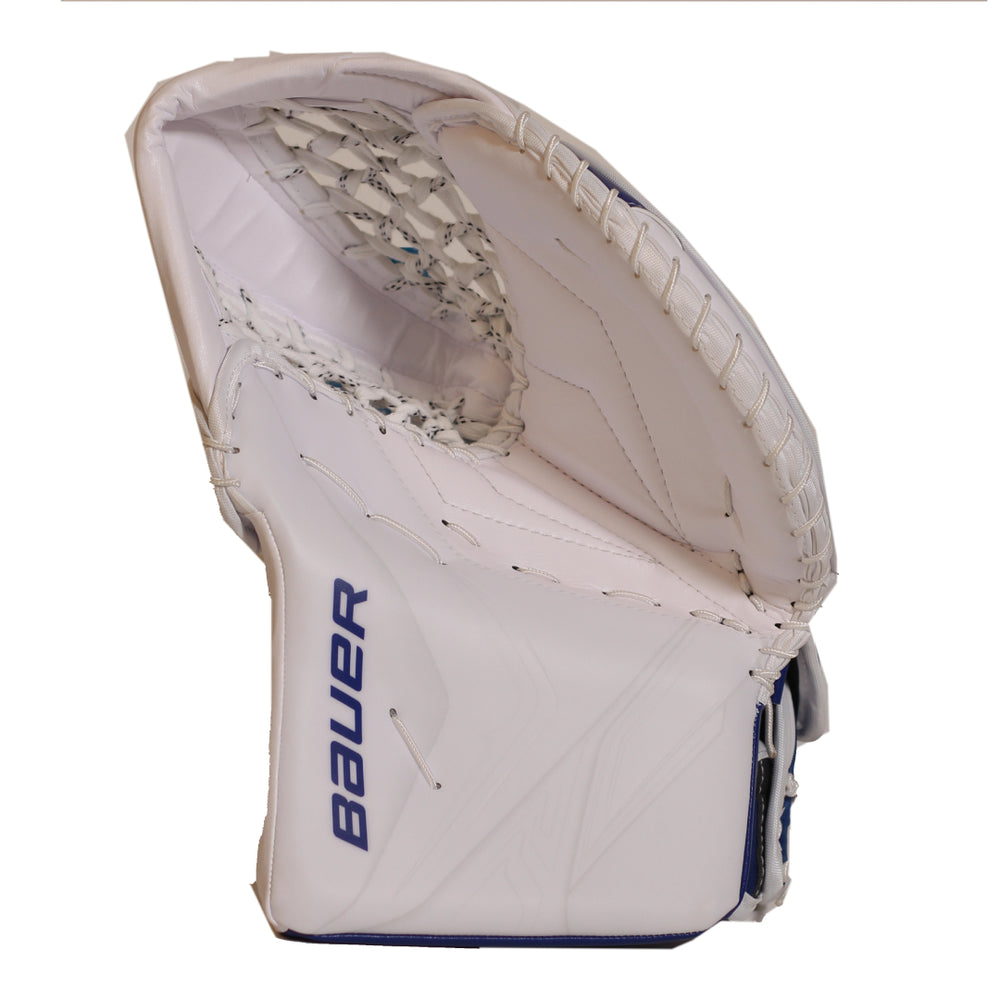 Bauer Senior Vapor Flylite USC Spec Hockey Goalie Trappe White Royal V90