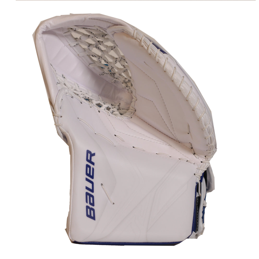 Bauer Senior Vapor Flylite USC Spec Hockey Goalie Trappe White Royal V90