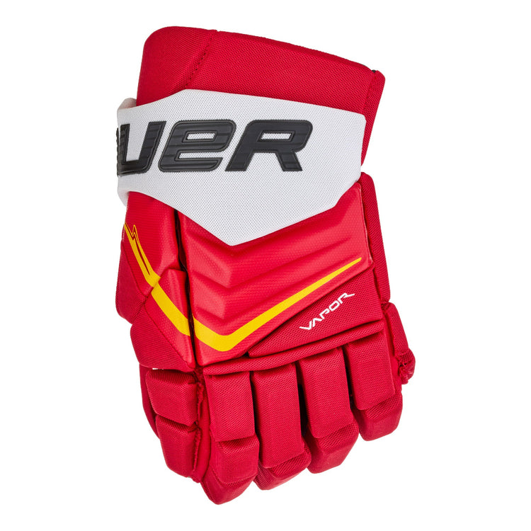 Bauer Senior Vapor Shift Pro Hockey Player Gloves Red Gold