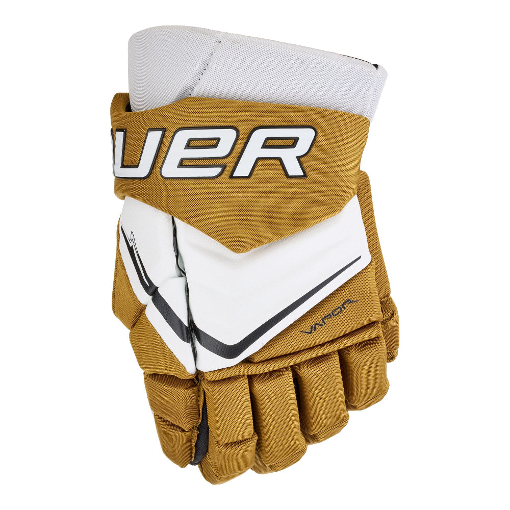 Bauer Senior Vapor Shift Pro Hockey Player Gloves White Gold