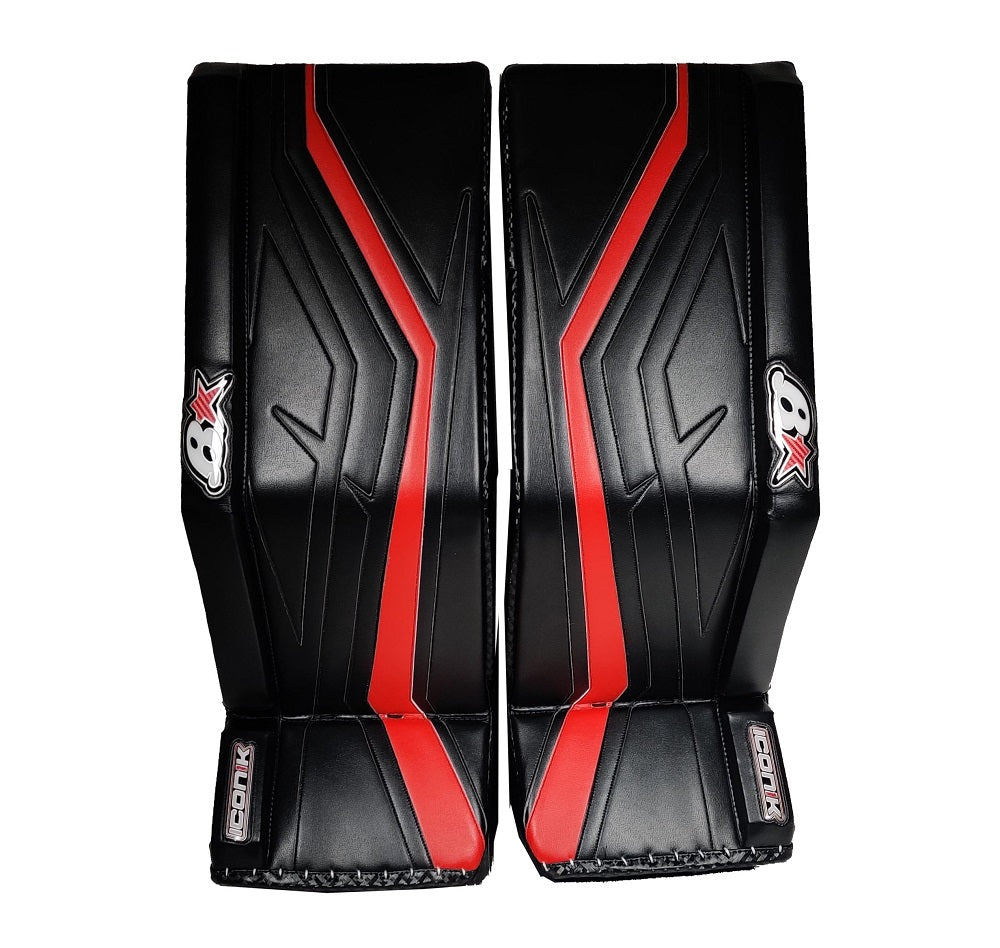 Brian's Senior Pro ICONIK Hockey Goalie Pad Black Red