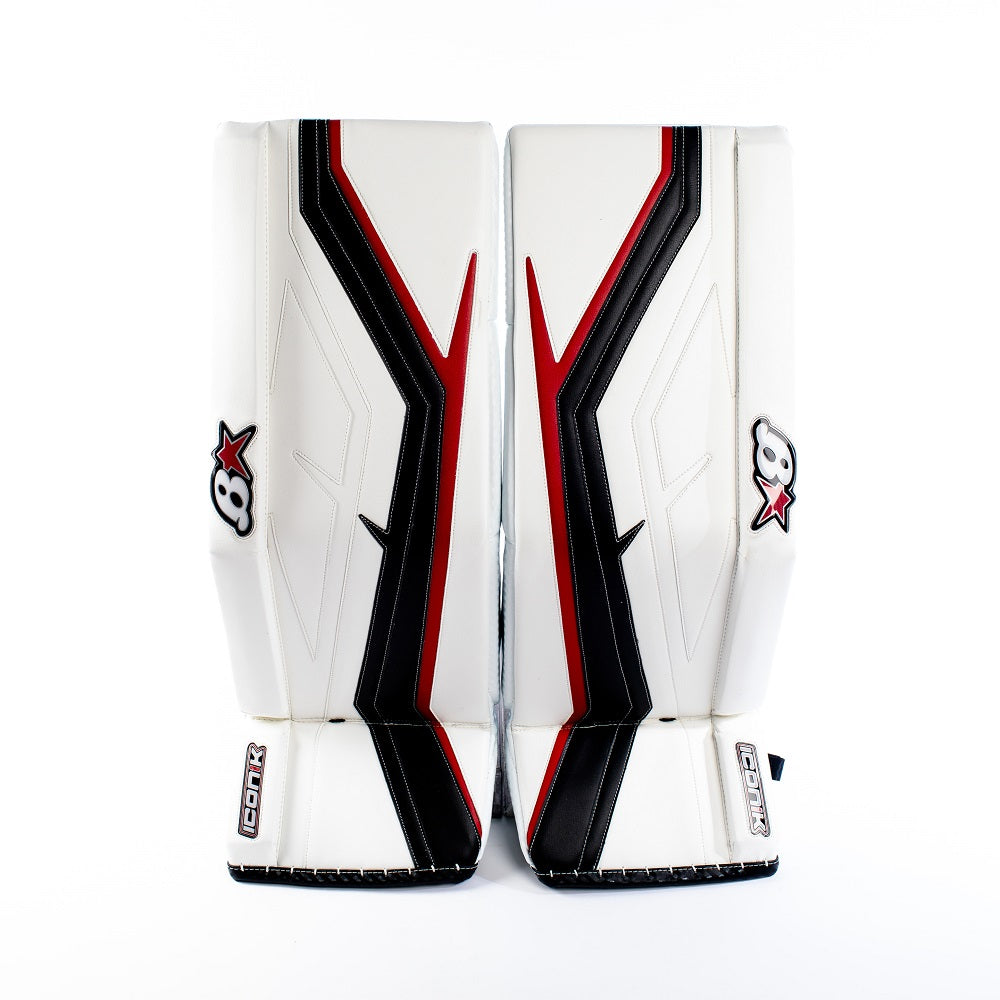 Brian's Senior Pro ICONIK Hockey Goalie Pad White Red Black