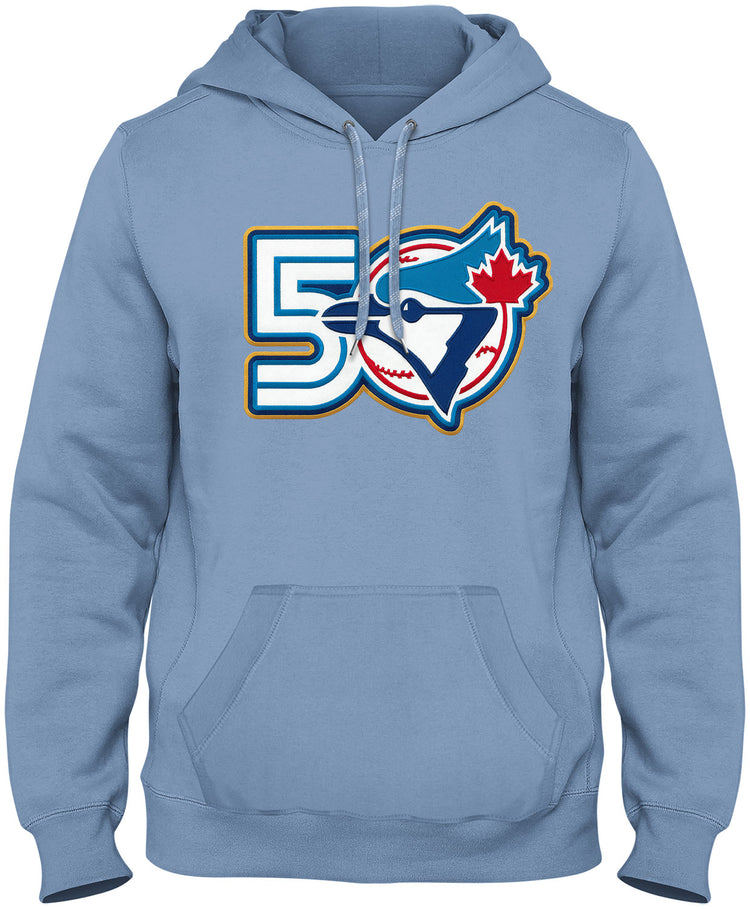 Bulletin Men's MLB Toronto Blue Jays 50th Anniversary Hoodie Light Blue
