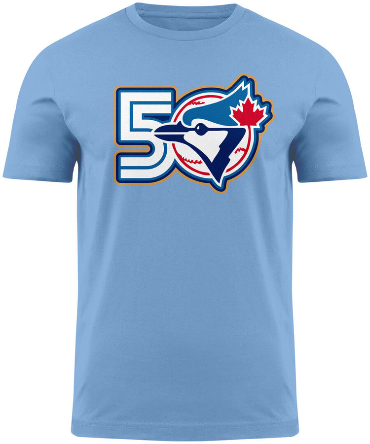 Bulletin Men's MLB Toronto Blue Jays 50th Anniversary T Shirt Light Blue
